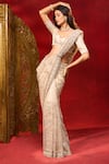 Buy Azeera White Net Embroidery, Sequins, Zari Floral Saree With Unstitched Blouse Piece Online at Aza Fashions Buy_Azeera_White Net Embroidery, Sequins, Zari Floral Saree With Unstitched Blouse Piece _Online_at_Aza_Fashions