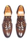 Shop Domani Brown Devaraj Woven Cutwork Brogue Shoes at Aza Fashions Shop_Domani_Brown Devaraj Woven Cutwork Brogue Shoes _at_Aza_Fashions