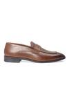 Domani_Brown Valencia Synthetic Leather Penny Loafers _Online_at_Aza_Fashions