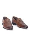 Buy_Domani_Brown Valencia Synthetic Leather Penny Loafers _Online_at_Aza_Fashions