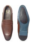 Shop_Domani_Brown Valencia Synthetic Leather Penny Loafers _Online_at_Aza_Fashions