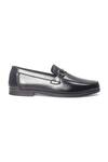 Domani_Black Buckles Marbella Synthetic Leather Loafers _Online_at_Aza_Fashions