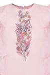 Pooja Wang_Pink Tissue Beads, Sequins, Embroidery Blushing Blossom Dress _Online_at_Aza_Fashions