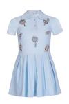 Buy Pooja Wang Sky Blue Cotton Beads, Sequins Candy Pop Polo Dress at Aza Fashions Buy_Pooja Wang_Sky Blue Cotton Beads, Sequins Candy Pop Polo Dress _at_Aza_Fashions