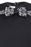 Pooja Wang_Black Satin Bows, Sequins, Stones Cerulean Charm Crystal Embroidered Dress _Online_at_Aza_Fashions
