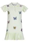 Buy_Pooja Wang_Green Cotton Embroidery Chic Butterfly Polo Dress _at_Aza_Fashions