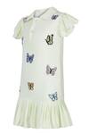 Pooja Wang_Green Cotton Embroidery Chic Butterfly Polo Dress _Online_at_Aza_Fashions