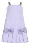 Buy_Pooja Wang_Lavender Satin Bows, Sequins, Stones Classic Contour Crystal Embellished Dress _at_Aza_Fashions