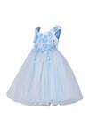 Buy_Pooja Wang_Sky Blue Net Beads, Sequins, Fabric Flowers Elsa Ice Palace Dress _Online_at_Aza_Fashions