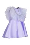 Buy_Pooja Wang_Lavender Satin Stones, Bows Lilac Gem Ruffled Dress _Online_at_Aza_Fashions