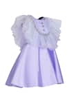Shop_Pooja Wang_Lavender Satin Stones, Bows Lilac Gem Ruffled Dress _at_Aza_Fashions