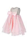 Pooja Wang_Peach Organza, Tissue Sequins, Beads, Bows Twirly Embellished Dress _Online_at_Aza_Fashions