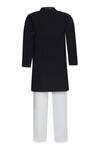 Shop_Pooja Wang_Black Cotton Mirrors, Beads Serene Style Work Kurta And Pyjama Set _at_Aza_Fashions