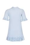 Shop_Pooja Wang_Sky Blue Cotton Embroidery Sugar Rush Polo Dress _at_Aza_Fashions