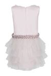 Shop_Pooja Wang_Pink Satin Crystals, Beads, Fabric Flowers, Ruffles Dorothea Floral Dress _at_Aza_Fashions