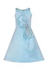Buy_Pooja Wang_Sky Blue Satin Crystals, Beads Krista Embellished Dress _at_Aza_Fashions