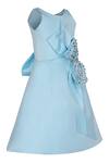 Buy_Pooja Wang_Sky Blue Satin Crystals, Beads Krista Embellished Dress _Online_at_Aza_Fashions