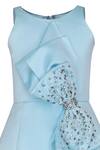 Shop_Pooja Wang_Sky Blue Satin Crystals, Beads Krista Embellished Dress _Online_at_Aza_Fashions