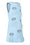 Buy_Pooja Wang_Sky Blue Cotton Beads, Pearls, Feathers Jelly Frost Dress _Online_at_Aza_Fashions