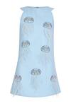 Buy_Pooja Wang_Sky Blue Cotton Beads, Pearls, Feathers Jelly Frost Dress _at_Aza_Fashions