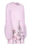 Buy_Pooja Wang_Pink Satin Beads, Sequins, Embroidery Leila Cutdana Floral Dress _Online_at_Aza_Fashions