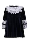 Buy Pooja Wang Navy Velvet Lace Polly Dress at Aza Fashions Buy_Pooja Wang_Navy Velvet Lace Polly Dress _at_Aza_Fashions