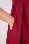 The Summer House_Red Poplin, Cotton Embroidery Square Neck Artyom Scalloped Midi Dress _at_Aza_Fashions