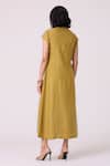 Shop_The Summer House_Green Linen Round Neck Evgeny Midi Dress _at_Aza_Fashions
