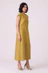 Shop_The Summer House_Green Linen Round Neck Evgeny Midi Dress _Online_at_Aza_Fashions