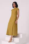 Buy_The Summer House_Green Linen Round Neck Evgeny Midi Dress 
