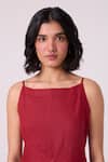 Buy_The Summer House_Red Linen Square Neck Suzie Midi Dress _Online_at_Aza_Fashions