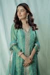 Buy_Anu Pellakuru_Green Silk, Net Pearls, Embroidery, Zari, Sequins Aishani Kurta Sharara Set 