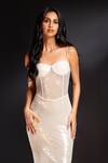 Shop_Asra_Off White Lycra Sequins Sweetheart Neck Hand Embroidered Corset Maxi Dress _at_Aza_Fashions