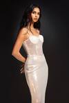 Asra_Off White Lycra Sequins Sweetheart Neck Hand Embroidered Corset Maxi Dress _Online_at_Aza_Fashions
