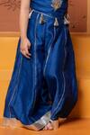 Kirti Agarwal - Pret N Couture_Blue Chanderi Silk Embroidery Short Kura Set _Online_at_Aza_Fashions