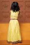 Shop_Kirti Agarwal - Pret N Couture_Yellow Chanderi Silk Embroidery, Tassels Top And Palazzo Set _at_Aza_Fashions