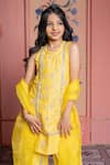 Kirti Agarwal - Pret N Couture_Yellow Organza Embroidery, Gota Patti, Zari Kurta Set _Online_at_Aza_Fashions