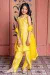 Buy_Kirti Agarwal - Pret N Couture_Yellow Organza Embroidery, Gota Patti, Zari Kurta Set _at_Aza_Fashions