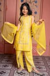 Shop_Kirti Agarwal - Pret N Couture_Yellow Organza Embroidery, Gota Patti, Zari Kurta Set _Online_at_Aza_Fashions