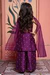 Shop_Kirti Agarwal - Pret N Couture_Purple Organza Embroidery, Tassels Kurta Set _at_Aza_Fashions