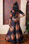Shop_Kirti Agarwal - Pret N Couture_Black Silk Embroidery, Zari Floral Top With Lehenga _at_Aza_Fashions