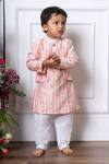 Buy_Kirti Agarwal - Pret N Couture_Peach Chanderi Silk, Cotton Embroidery Tie-dye Kurta And Pant Set _at_Aza_Fashions