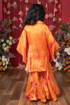Shop_Kirti Agarwal - Pret N Couture_Orange Modal, Satin Embroidery, Mirrors Cape Palazzo Set _at_Aza_Fashions