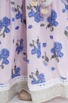 Buy_Little Bansi_Pink Viscose, Cotton, Net Tassels, Gota Dutch Hydrangea Floral Lehenga Set 