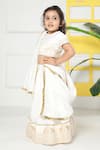 Little Bansi Ivory Cotton Embroidery, Piping Elephant Lehenga Set at Aza Fashions Little Bansi_Ivory Cotton Embroidery, Piping Elephant Lehenga Set _at_Aza_Fashions