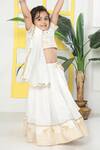 Buy Little Bansi Ivory Cotton Embroidery, Piping Elephant Lehenga Set Buy_Little Bansi_Ivory Cotton Embroidery, Piping Elephant Lehenga Set