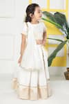 Shop Little Bansi Ivory Cotton Embroidery, Piping Elephant Lehenga Set Shop_Little Bansi_Ivory Cotton Embroidery, Piping Elephant Lehenga Set