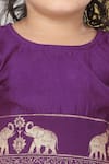 Little Bansi_Purple Cotton Embroidery, Zari Elephant Lehenga Set _Online_at_Aza_Fashions