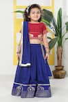 Shop Little Bansi Red Cotton Embroidery Elephant Motif Lehenga Set Online Shop_Little Bansi_Red Cotton Embroidery Elephant Motif Lehenga Set _Online