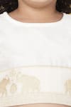 Buy_Little Bansi_Off White Cotton Embroidery, Lace Elephant Lehenga Set _Online_at_Aza_Fashions